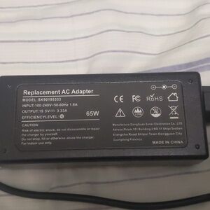 Laptop AC replacement adapter, 65W